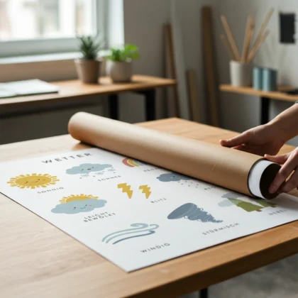 Weather Learning Print for Kids – German Version