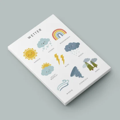 Weather Learning Print for Kids – German Version