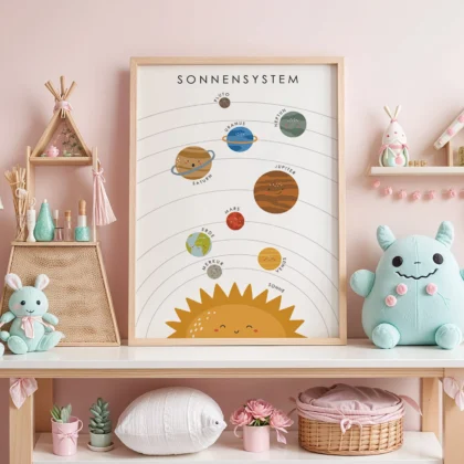 Solar System Learning Print for Kids – German Version