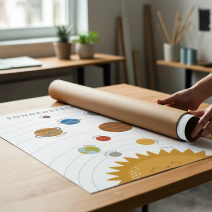Solar System Learning Print for Kids – German Version