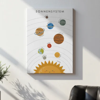 Solar System Learning Print for Kids – German Version