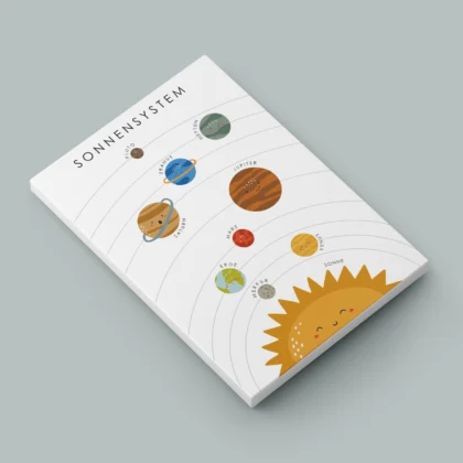 Solar System Learning Print for Kids – German Version