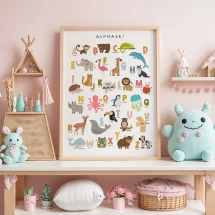 Animal Alphabet Learning Print for Kids – German Version