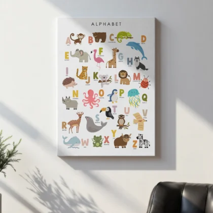 Animal Alphabet Learning Print for Kids – German Version