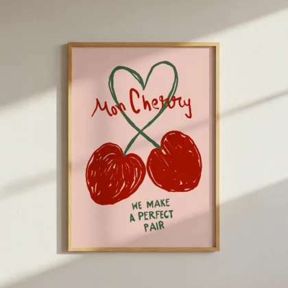 Wandbild mit Kirschen „Mon Cherry“ – Romantisches Geschenk für Paare