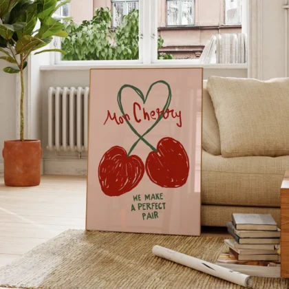 Wandbild mit Kirschen „Mon Cherry“ – Romantisches Geschenk für Paare