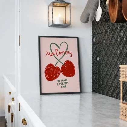 Wandbild mit Kirschen „Mon Cherry“ – Romantisches Geschenk für Paare