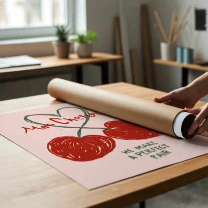 Wandbild mit Kirschen „Mon Cherry“ – Romantisches Geschenk für Paare