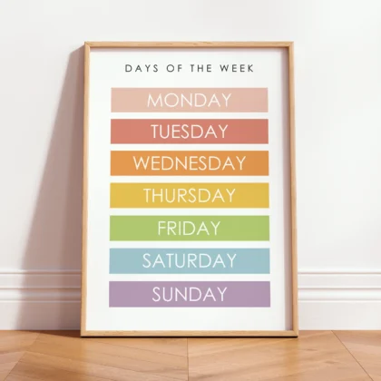 Days of the Week Learning Print for Kids