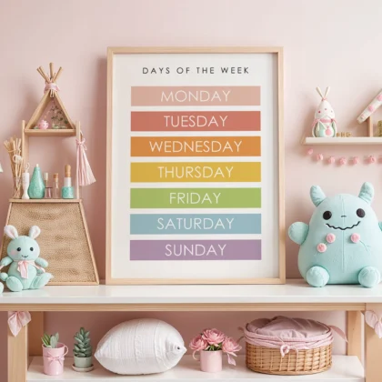 Days of the Week Learning Print for Kids