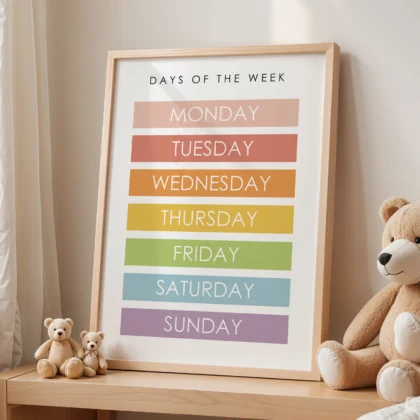 Days of the Week Learning Print for Kids