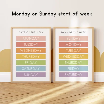 Days of the Week Learning Print for Kids