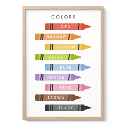 Crayon Color Learning Print for Kids