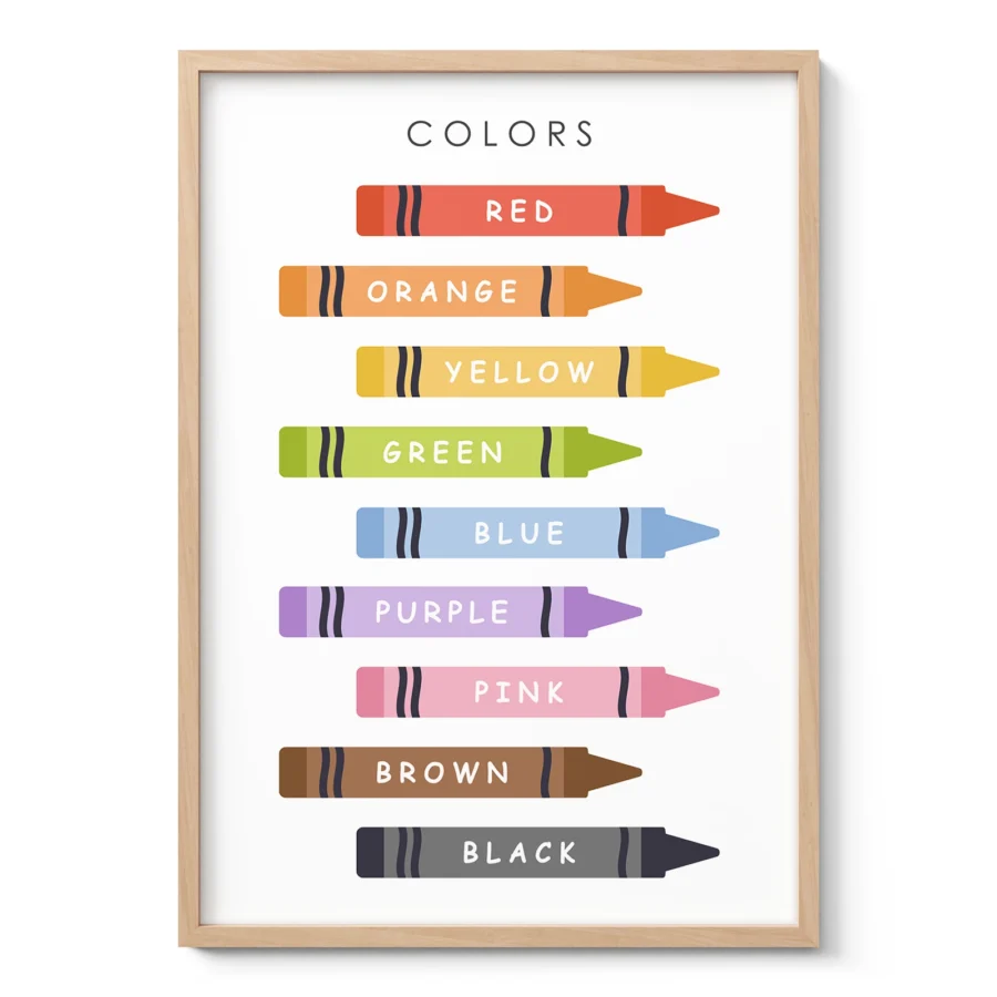 Crayon Color Learning Print for Kids