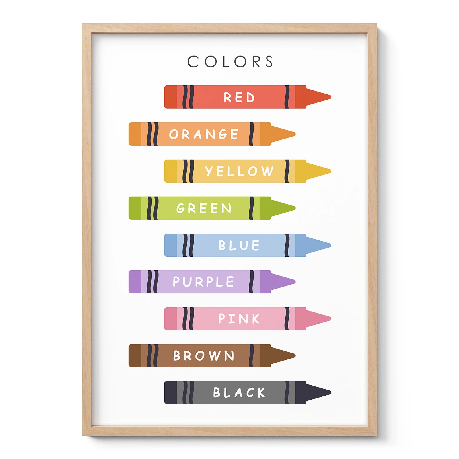 Crayon Color Learning Print for Kids