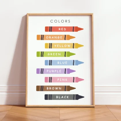Crayon Color Learning Print for Kids