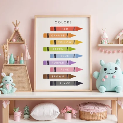 Crayon Color Learning Print for Kids
