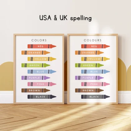 Crayon Color Learning Print for Kids