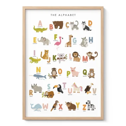 Animal Alphabet Learning Print for Kids