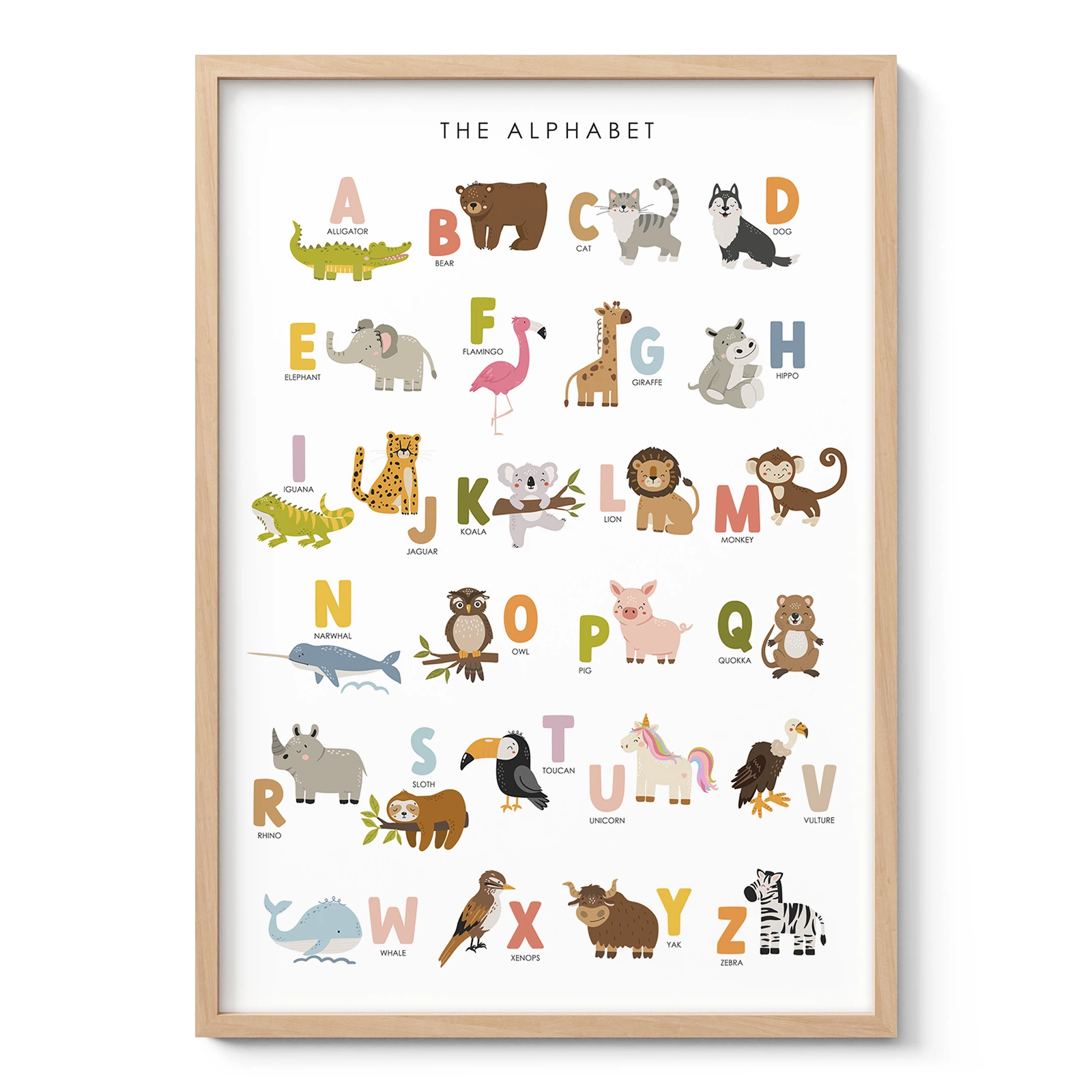 Animal Alphabet Learning Print for Kids