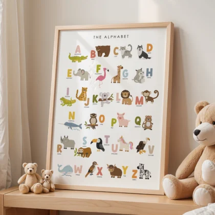 Animal Alphabet Learning Print for Kids