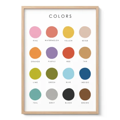Color Names Educational Print for Kids