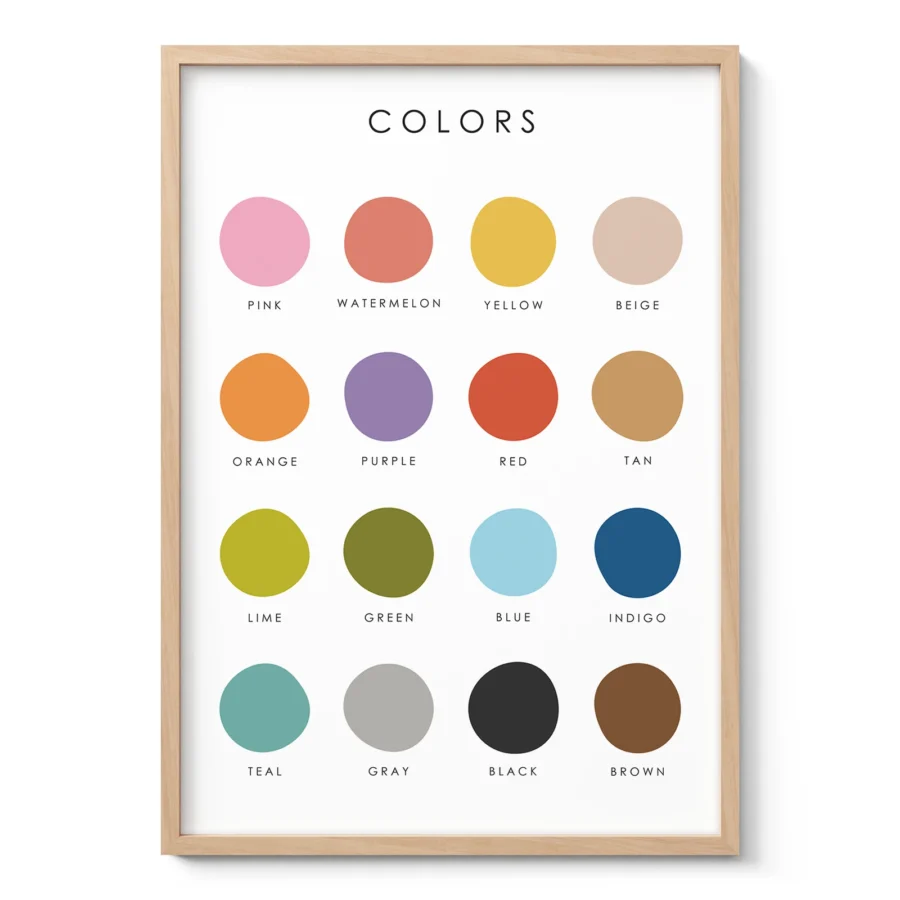 Color Names Educational Print for Kids