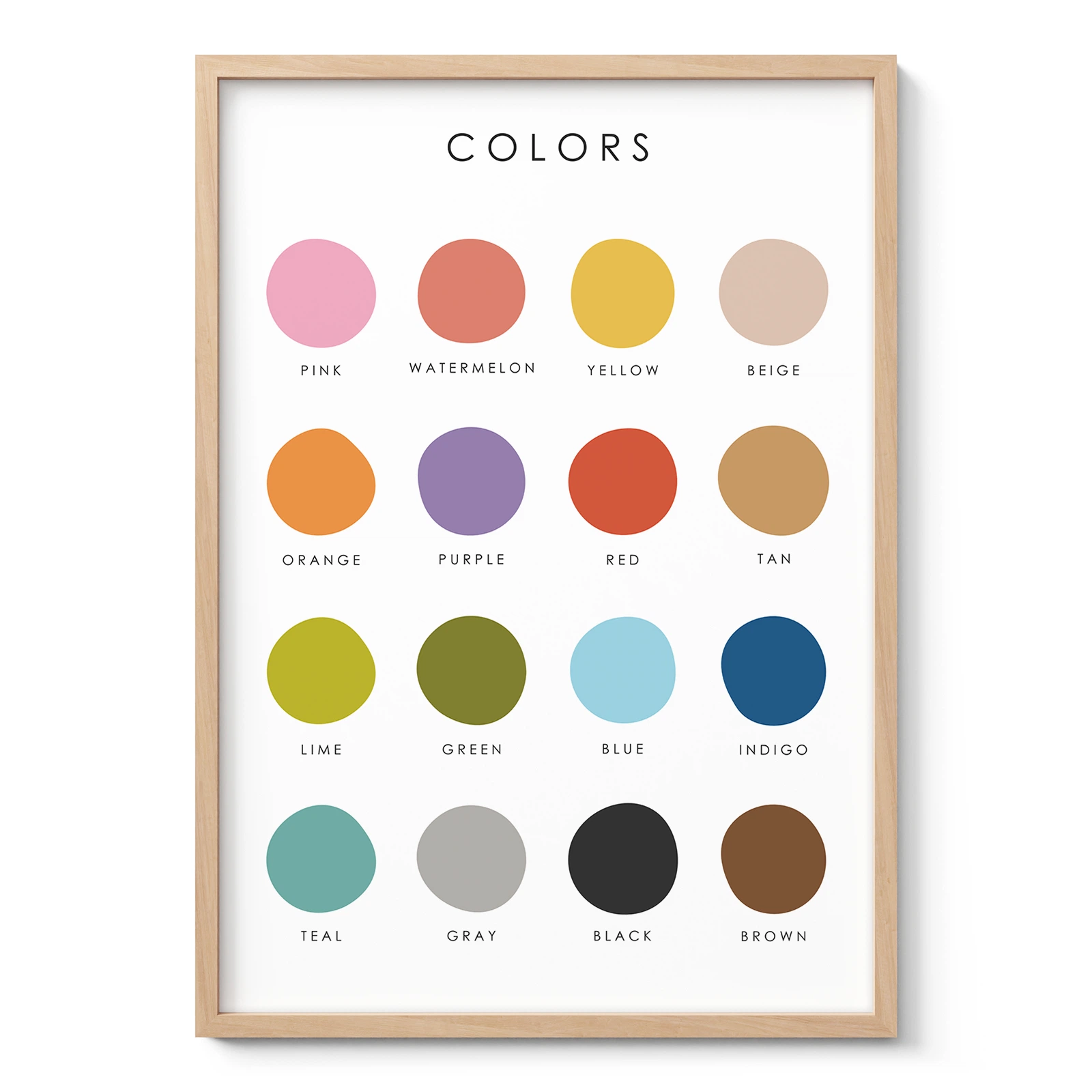 Color Names Educational Print for Kids