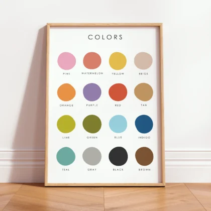 Color Names Educational Print for Kids