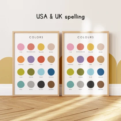 Color Names Educational Print for Kids
