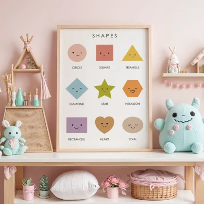 Geometric Shapes Learning Print for Kids