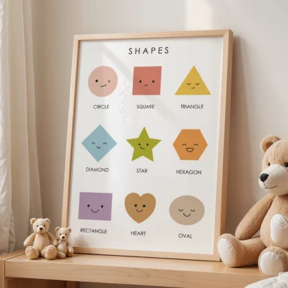 Geometric Shapes Learning Print for Kids