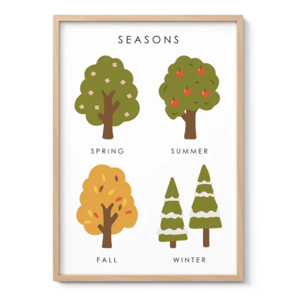 Four Seasons Educational Print for Kids