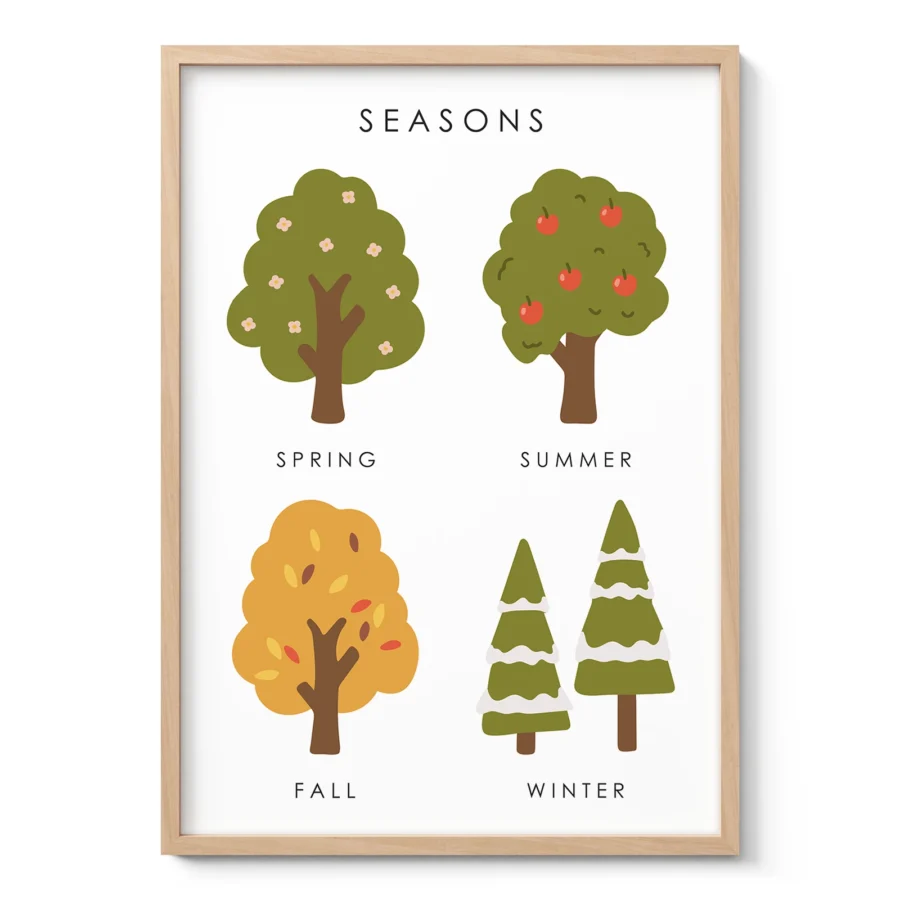 Four Seasons Educational Print for Kids