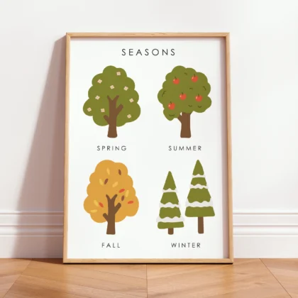 Four Seasons Educational Print for Kids