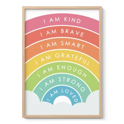 Positive Affirmations Rainbow Print for Kids