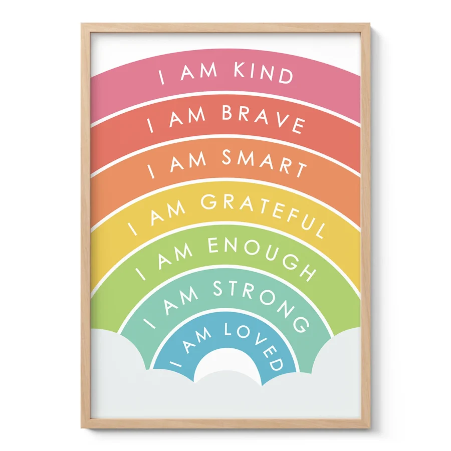 Positive Affirmations Rainbow Print for Kids