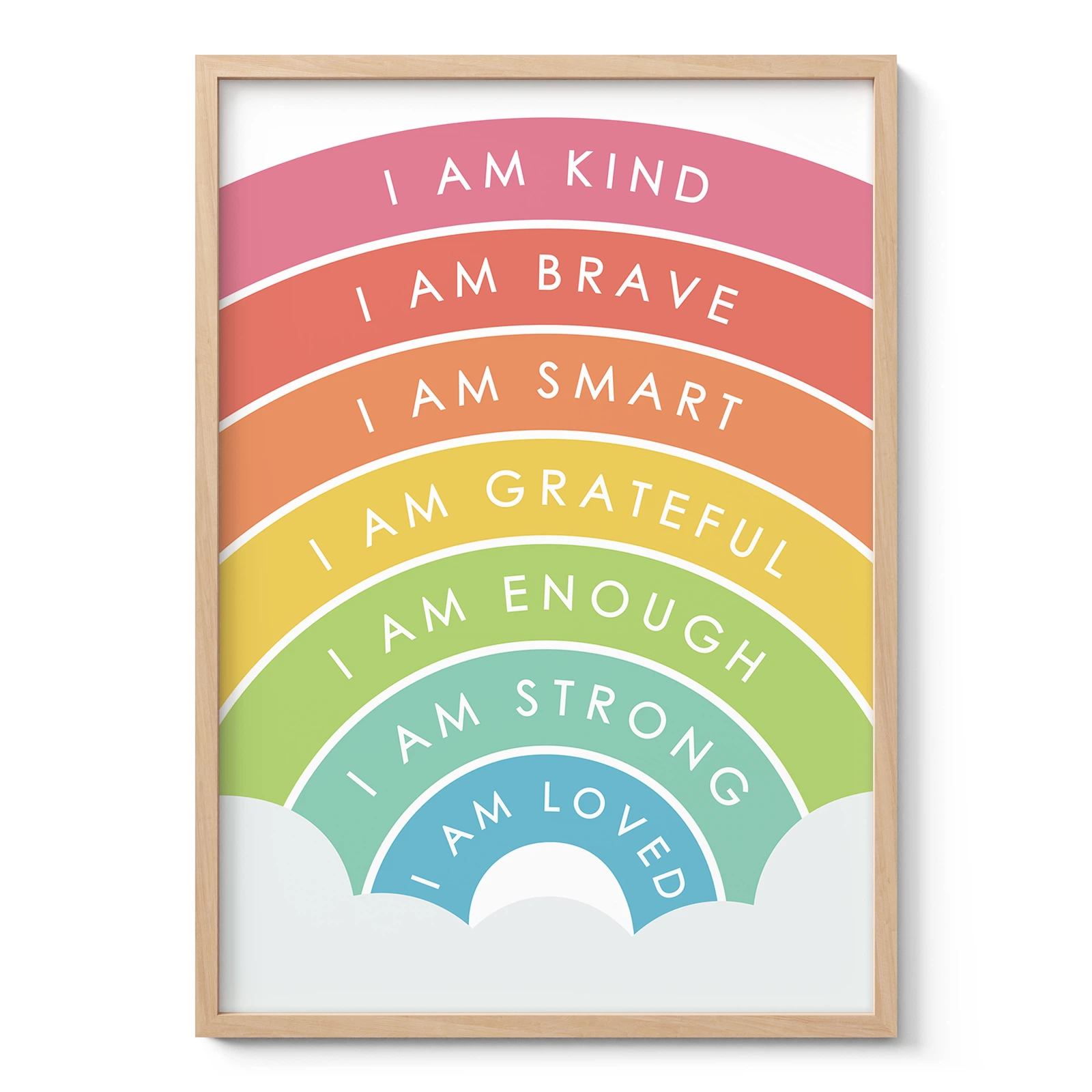 Positive Affirmations Rainbow Print for Kids