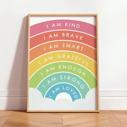 Positive Affirmations Rainbow Print for Kids