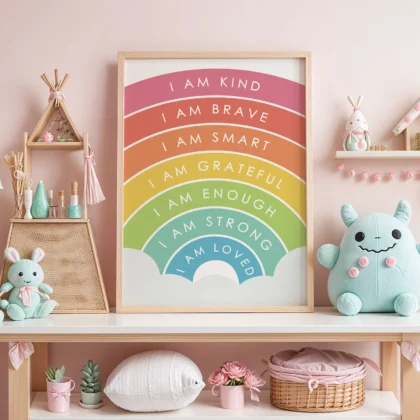 Positive Affirmations Rainbow Print for Kids