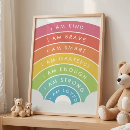 Positive Affirmations Rainbow Print for Kids