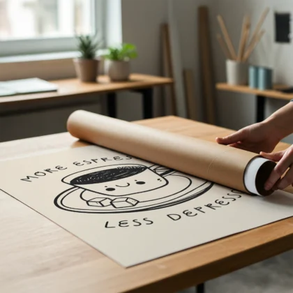 Kaffee-Wandbild „More Espresso Less Depresso“