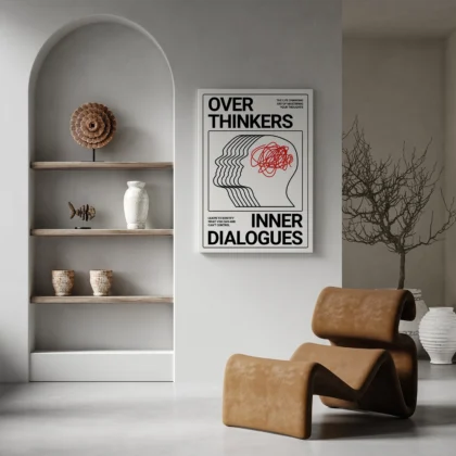 Overthinkers Print – Modern Typography Wall Art