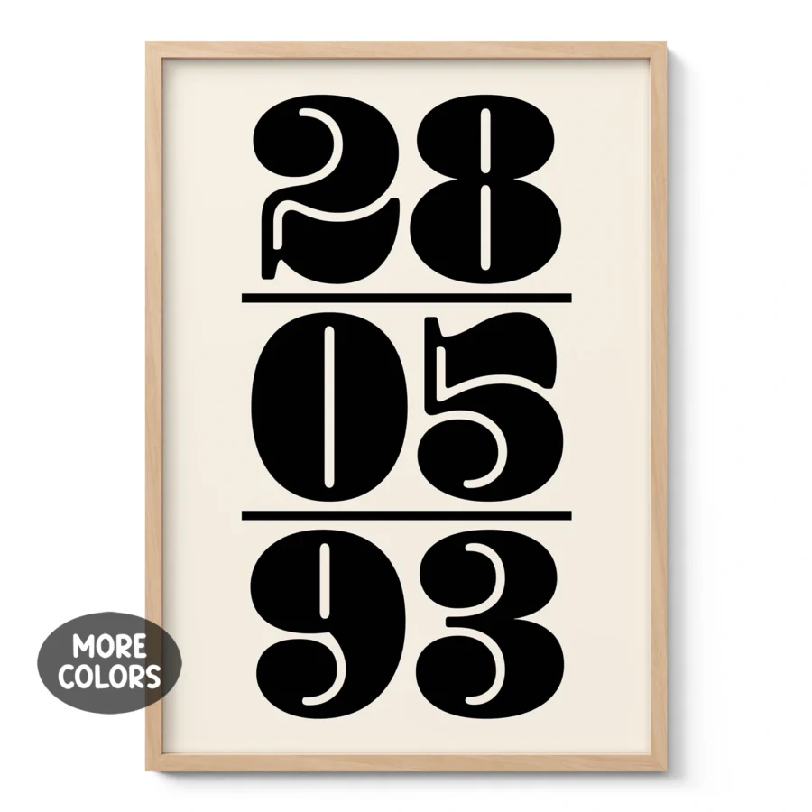 Custom Date Print – Anniversary, Wedding and Birthday Gift