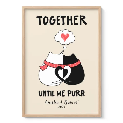 Personalised Couple Print – Anniversary Gift for Cat Lovers