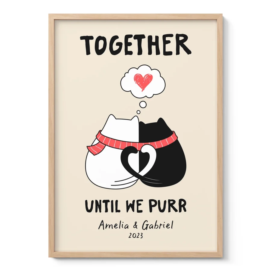 Personalised Couple Print – Anniversary Gift for Cat Lovers