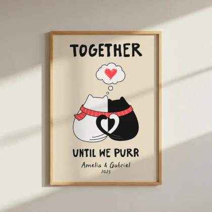 Personalised Couple Print – Anniversary Gift for Cat Lovers