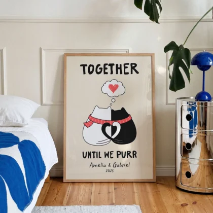 Personalised Couple Print – Anniversary Gift for Cat Lovers