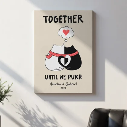 Personalised Couple Print – Anniversary Gift for Cat Lovers