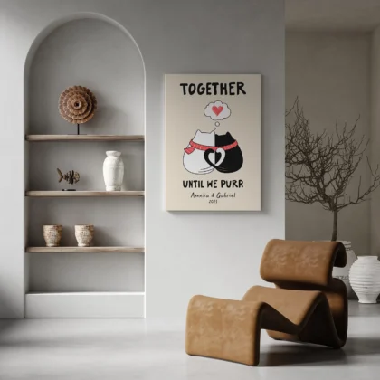 Personalised Couple Print – Anniversary Gift for Cat Lovers